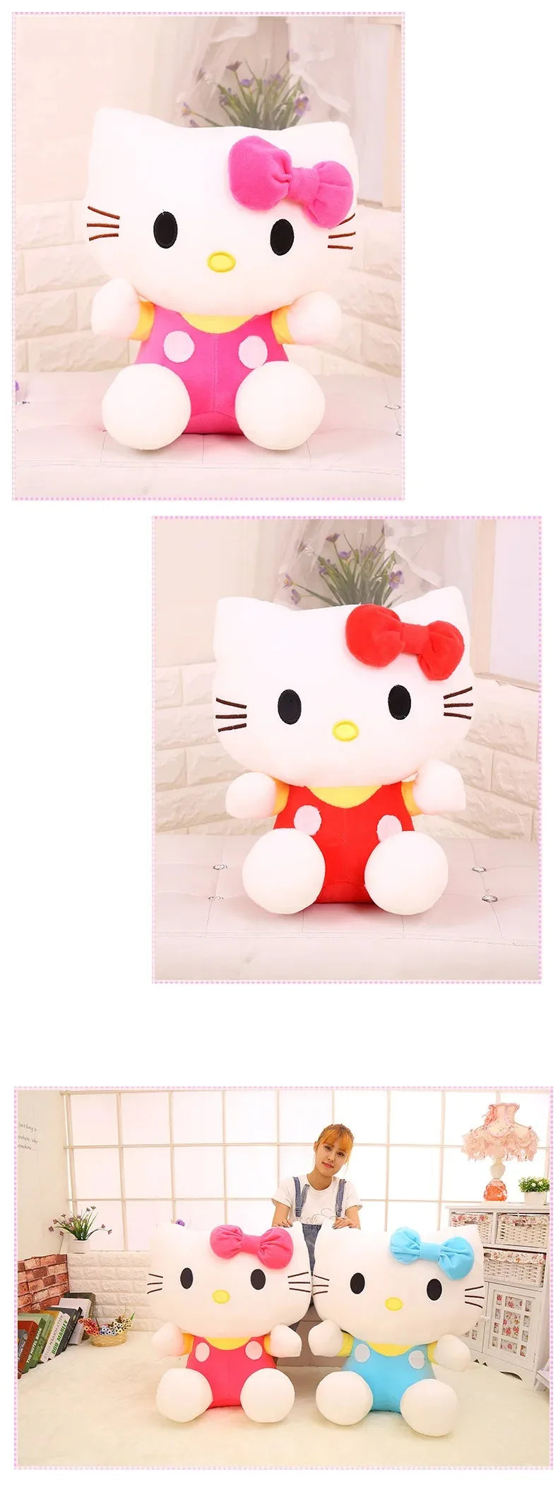 20cm Sanrio Kawaii Hello Kitty Plush Toy – Cute Stuffed Doll, Perfect for Room Decor or a Birthday Gift for Girls!